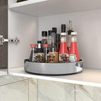 VAEHOLD Pantry Cabinet Lazy Susan Stainless Steel Black Spice Rack Turntable - Decorative Trays Storage Containers Organizer for Kitchen Cabinet, Snacks, Bathroom (12 inches) - Image 5