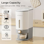 UFORU Rice Dispenser 23-25 LB,Airtight Storage Container,Measuring Cup - Image 3