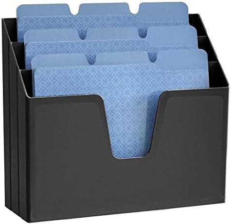 Acrimet Horizontal Triple File Folder Organizer Sorter, Letter Size, Black - Image 5