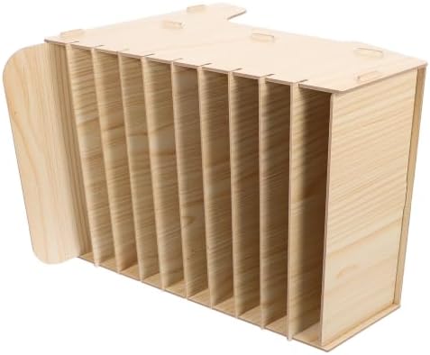 Wooden Invoice Organizer Box with Multi Compartments, Large Capacity by VILLCASE