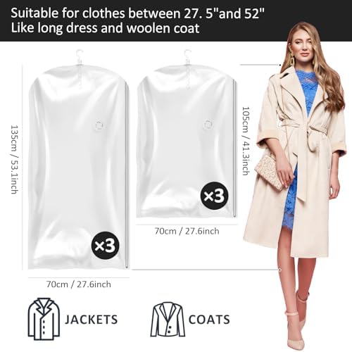 Hanging Vacuum Storage Bags, Space Saver Vacuum Seal Bag for Cloth, 6 Combo - Image 3
