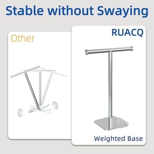 RUACQ T-Shape Hand Towel Holder Stand, 16inch, Chrome - Image 5
