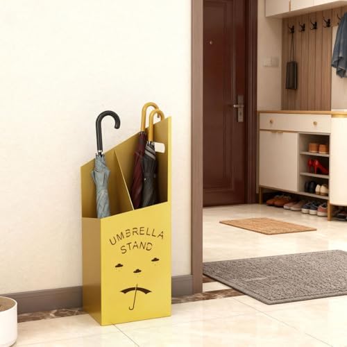 9.84" D x 7.87" W x 23.62" H Detachable Base Umbrella Stand - Elegant Raindrop Design, Water Collection Tray, Gold/Black Finish, Durable Home & Office Organizer - Image 6