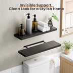 upsimples 23.6" Long Floating Shelves for Wall, Room Decor Set of 2, Black - Image 4