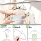 Velvet Felt Stackable Hangers 50 Pack, Thin & Space Saving, White - Image 5
