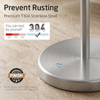 KES 26" Tall Toilet Paper Holder Stand with Weighted Base, Brushed Finish - Image 6