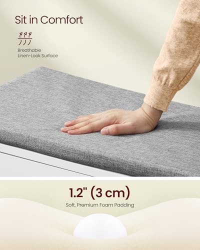 VASAGLE 3-Tier Shoe Storage Bench with Cushion, 14 x 39.8 x 20.7 Inches - Image 5