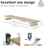 Fenge Monitor Stand Riser, Wooden & Metal Desk Shelf Organizer, Oak - Image 5