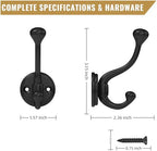 10 Pack wall Hooks for Hanging, Heavy Duty Coat Hook wall Mount, Easy to Install Metal Closet Hooks, Apply to Bathrooms, Bedrooms, Living Rooms, Entrances (Black) - Image 3
