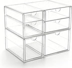 Prsildan Acrylic Makeup Organizer Clear Storage Drawer with 6 Small Drawers by Prsildan