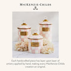 MACKENZIE-CHILDS Enamel Canister, Large, Pink-and-White Rosy Check - Image 6