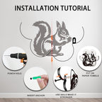 WADORN Funny Squirrel Metal Toilet Paper Holder, Black Squirrel Decorative Metal Toilet Paper Storage for Extra 8 Rolls Funny Freestanding Animal Wall Mounted Organizer for Restroom Bathroom Cabinet - Image 5