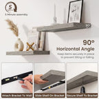 36 Inch Floating Shelves for Wall 2 Pack, Wood Wall Bathroom Shelves - Image 6