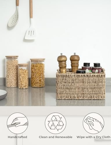 StorageWorks Rattan Silverware Caddy, Wicker Flatware Organizer - Image 4