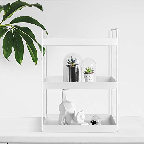 3-Tier Bathroom Countertop Organizer Vanity Tray Cosmetic & Makeup Storage Kitchen Spice Rack Standing Shelf, White - Image 3