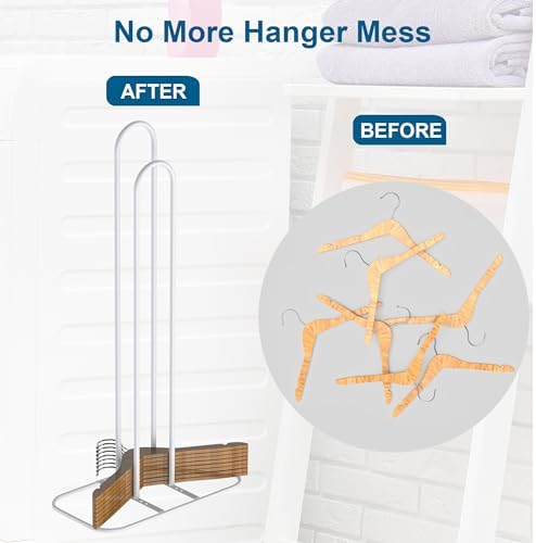 EASTTOWEST Hanger Stacker Organzier,33 inch Height Hanger Stand Clothes Hanger Storage Rack,Hanger Holder for Closet Laundry Room,White - Image 6