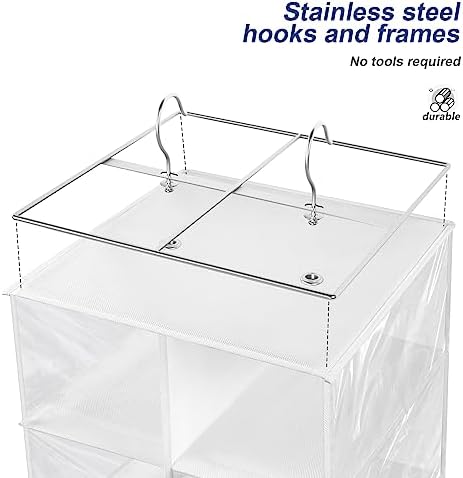 Libeder 20 Section Hanging Shoe Organizer & Storage for Closet, White - Image 6