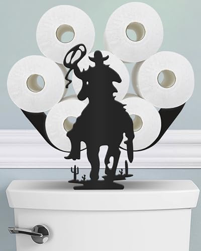 Cowboy Toilet Paper Holder Standing, Decorative Toilet Paper Storage by Wigag