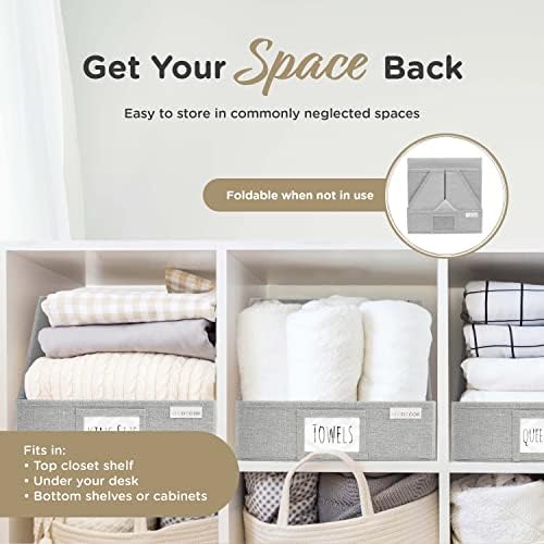 VIVIDECOR Trapezoid Closet Shelf Organizer, Baskets for Organizing, Storage Baskets for Shelves, Cubbies Storage Bins for Clothes, Gray - Image 6