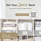 VIVIDECOR Trapezoid Closet Shelf Organizer, Baskets for Organizing, Storage Baskets for Shelves, Cubbies Storage Bins for Clothes, Gray - Image 6