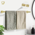 TURS Brushed Gold Bathroom Hardware Set 5 Piece, SUS304 Stainless Steel Bath Towel Bar Set, 24 Inch Bathroom Accessories Kit Wall Mounted - Image 2