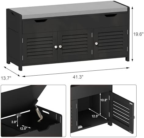 ChooChoo Shoe Storage Bench with Lift Top Storage & Cushioned Seats - Image 2
