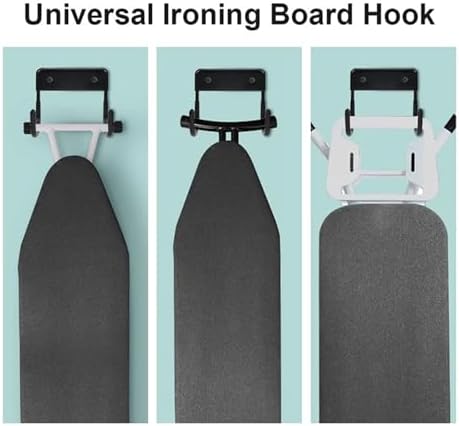 Multifunctional Stainless Steel Wall Mounted Ironing Board Hook Rack Dryer Storage Rack Practical Storage Rack Saves Space(Gray) - Image 6