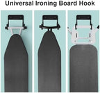 Multifunctional Stainless Steel Wall Mounted Ironing Board Hook Rack Dryer Storage Rack Practical Storage Rack Saves Space(Black) - Image 4