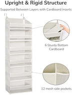 ULG Over The Door Organizer with 6 Large Pockets 12 Side Pockets, 50lbs Weight Capacity Door Hanging Organizer for Bedroom, Bathroom, Pantry, Nursery Storage, Beige - Image 6