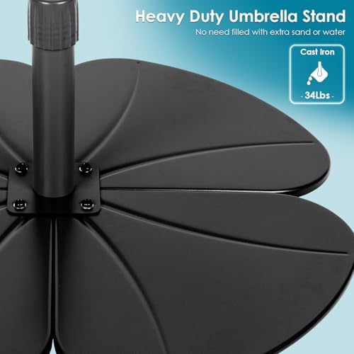 GREENVINES 30" Petal-Patio-Umbrella-Base, Cast Iron, Black - Image 4