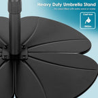 GREENVINES 30" Petal-Patio-Umbrella-Base, Cast Iron, Black - Image 4