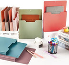 gisgfim 8 Pcs Magnetic Wall File Organizer Magnetic File Paper Holder Hanging Refrigerator Magazine Mail Holder for Planners Letters Documents Whiteboard Classroom Office Home (Retro,10 x 13 Inch) - Image 4