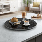 ZL ZELing 23.6" Lazy Susan Turntable – 360° Sinteredstone Silent Anti-Slip Turntable, Table Top Centerpiece for Kitchen, Pantry, Spice Rack, Refrigerator & Dining Table, Glossy Black - Image 5