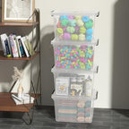 4-Pack Latching Box with Handle, 20L Clear Plastic Storage Bins - Image 5