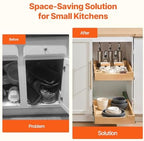 VEVOR Pull Out Cabinet Organizer, 14"W x 21"D Cabinet Drawer, Soft Close Slide out Shelf, Heavy-Duty Sliding Wood Drawer, Bottom Mount Size（14.5"W x 23"D）and Side Mount Size（15"W x 23"D） - Image 4