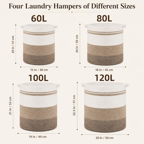 OIAHOMY 80L Laundry Basket Laundry Hamper Nursery Hamper Gradient Dark - Image 6