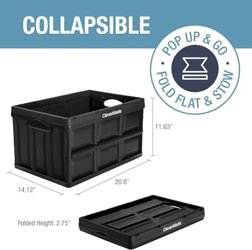 CleverMade Collapsible Storage Bin (100% Recycled) - 46L - Stone (3PK) - Image 2