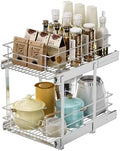 EZKAZA Pull Out Cabinet Organizer for Kitchen Utensil 17.5" W x 21" D, 2-Tier Cabinet Pullout Shelves and Drawer Organizer Slide Out Pantry Storage Basket, Bottom Basket 16.2" W x 20.4" D x 4.7" H by Unknown
