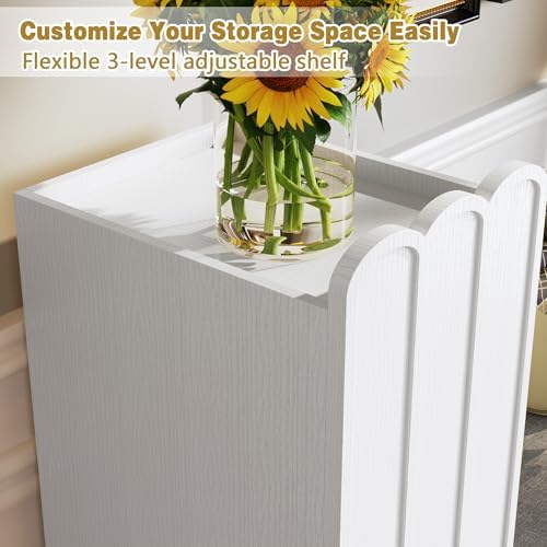 3More L-Shaped Entryway Shoe Bench with Cushioned Seat, White - Image 6