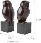 Braxio Decorative Owl Bookends Home Decor - Modern Abstract Black Book Stopper, Heavy Duty Non Slip Animal Book Ends for Shelves & Office Desk, Collectible Gift 4 x 4 x 9.3 Inch - Image 6