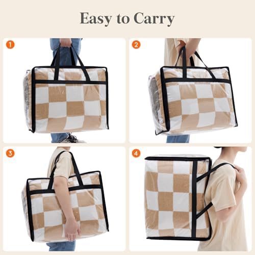 Lifewit 45L Clear Clothes Storage Bags,Plastic Foldable Blanket Storage Bag - Image 6