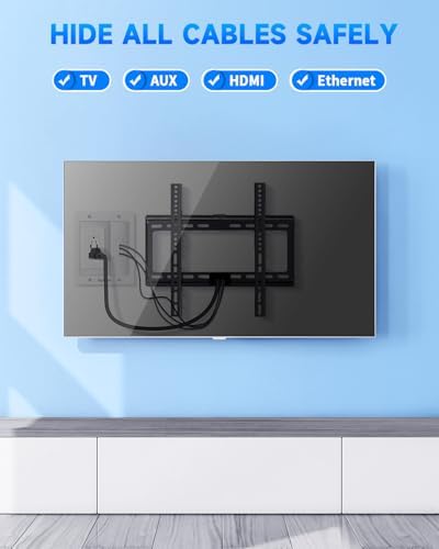 in Wall Cable Management Kit for TV, Recessed Outlet with USB, TV Cable Hider Wall Kit, Wall Cable Management for Low Voltage, TV Cord Hider for Wall Mounted TV, White - Image 2