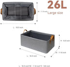 SNWDN 4 Pack Closet Cloth Storage Bins with Handles（Grey 16.5''L x 11.8''W x 9.8''H） - Image 2