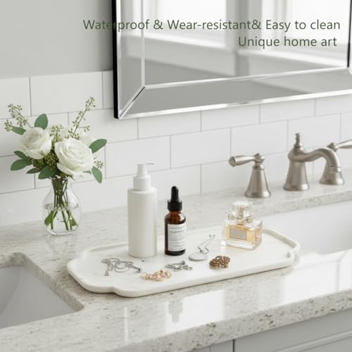 Marmor Marble Perfume Tray Bathroom Tray for Decorative,Candles,Jewelry Stone Vanity Tray,Kitchen Counter Decor and Home Decorative Tray(Calacatta Marble) Jewelry Tray Unique Festival Gifts - Image 4