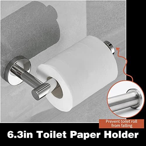 10pcs Bathroom Hardware Set, Brushed Nickel Bathroom Hardware Set, Including 16" Hand Towel Bars, Toilet Paper Holders, Towel Rings, Robe Towel Hooks - Image 3
