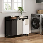 Herture Laundry Hampers with Shelf, Laundry Basket 3 Section, 3 x 15.87 Gal - Image 2