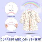 BAGAIL 50 Pack Kids Velvet Hangers 11 Inches Children's Clothes Hangers Non-Slip Baby Hangers for Infant/Toddler (Blush Pink) - Image 3