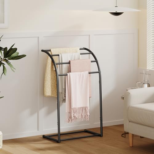 YINMIT Free Standing Towel Rack, Pool Towel Rack Outdoor, 4 Tier Towel Racks for Bathroom, Metal Blanket Rack, Blanket Display and Towel Drying Rack - Image 7