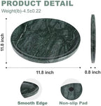 Karibiber Natural Marble Serving Tray, 11.8in Marble Round Tray, Green Stone Bathroom Tray for Countertop, Decorative Vanity Trays, Coffee Table Trays, Jewelry & Perfume Holder - Image 5