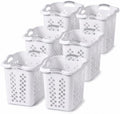 Home Logic 2 Bushel Plastic Laundry Basket Lamper, Large Laundry Hamper with Handles, Ventilated Clothes Organizer for Bedroom Bathroom Closet, 6 Pack, White by HomeLogic